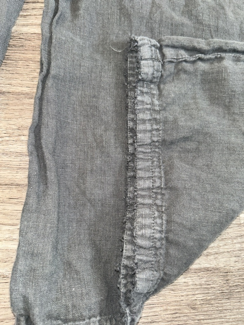 Anthro Cloth & Stone Linen Wide Leg Cropped Pants Raw Hem Paperbag M - Picture 9 of 9